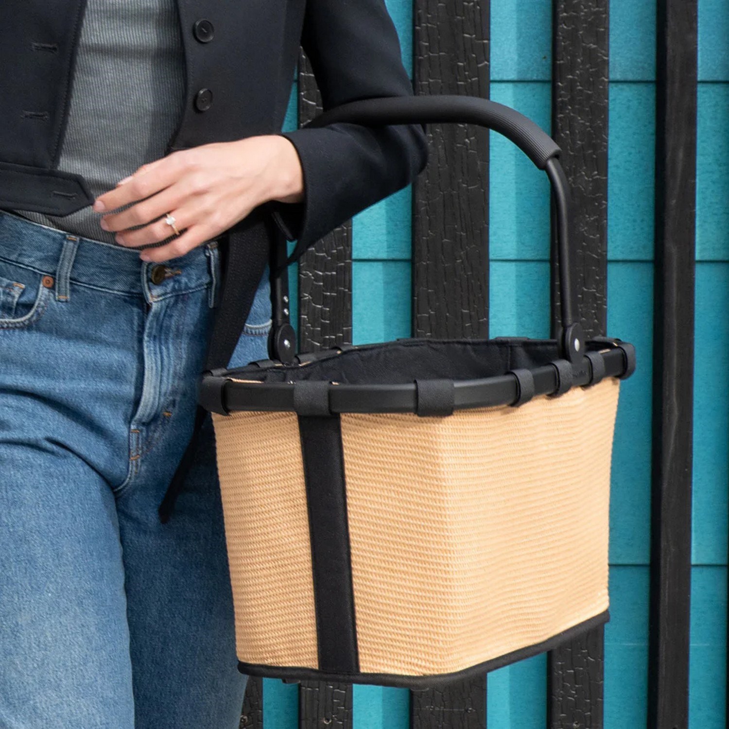 Nákupní košík Reisenthel Carrybag  frame raffia black_2