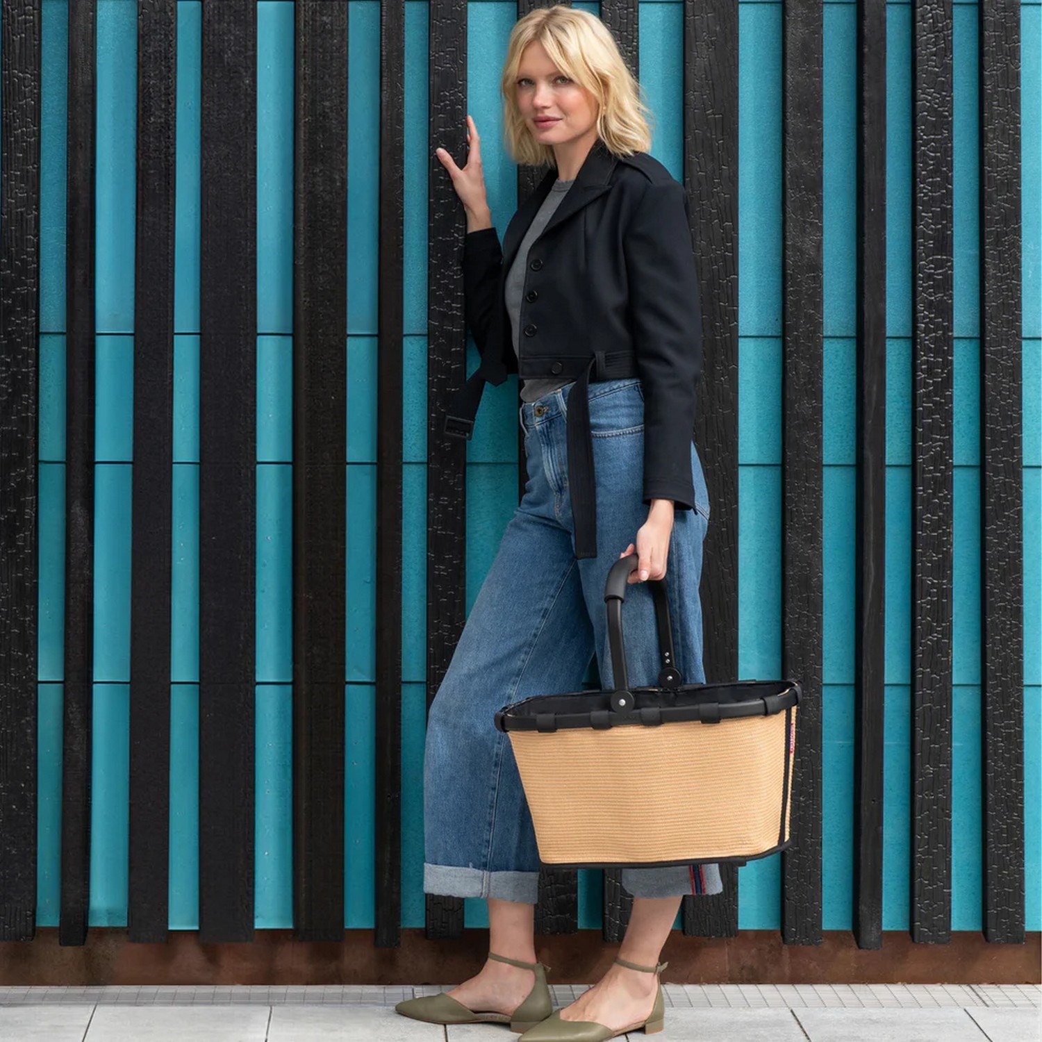 Nákupní košík Reisenthel Carrybag  frame raffia black_3