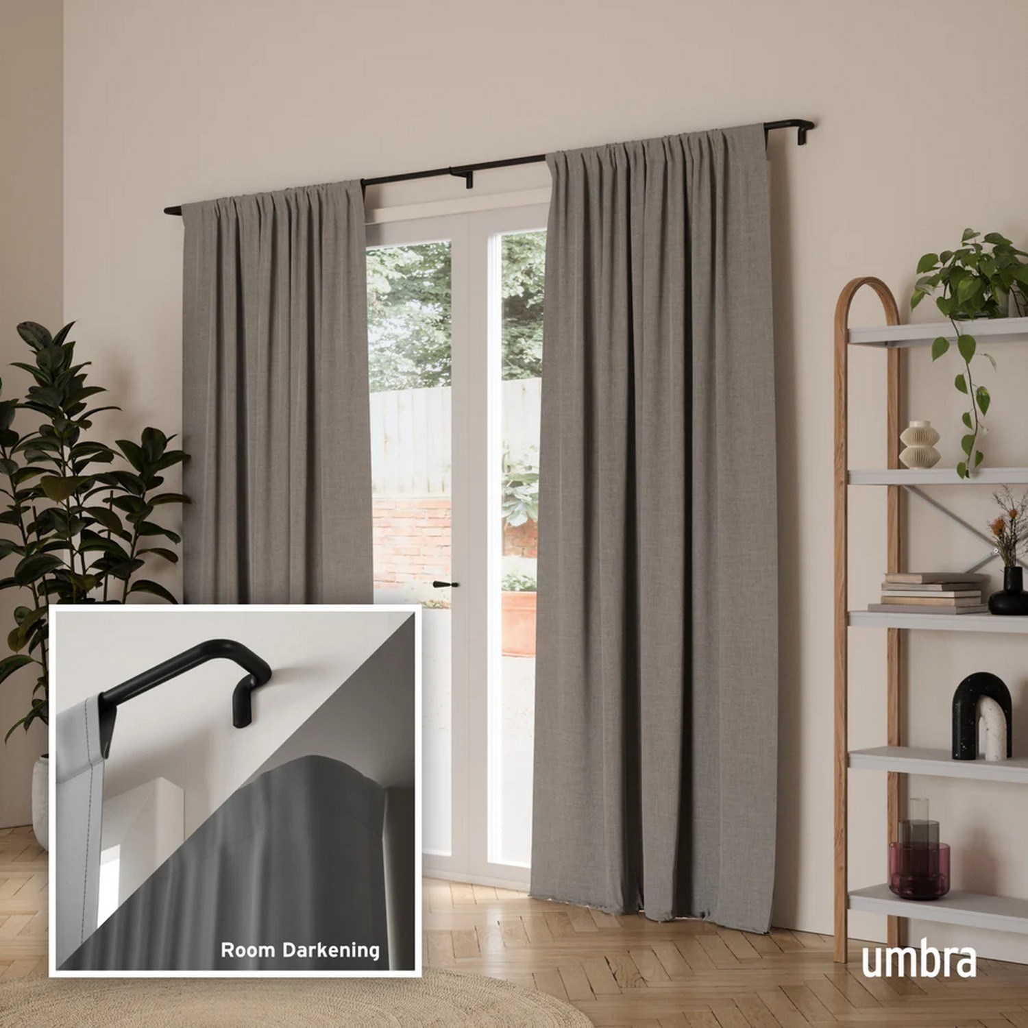 Rozšiřitelná zatemňovací garnýž Umbra TWILIGHT 168-366 cm černá_5