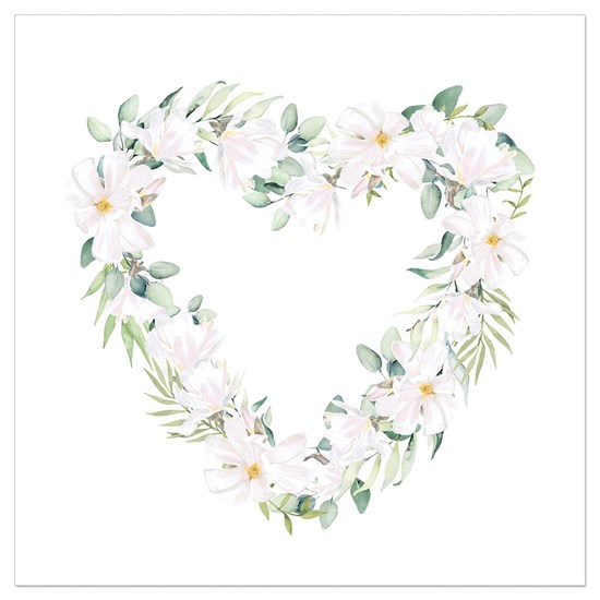 Papírové ubrousky 33x33cm BAL/20ks srdce z květin_0