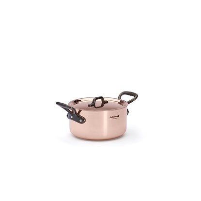Měděný hrnec s poklicí de Buyer PRIMA MATERA P.16cm 1,8l tmavá rukojeť_5