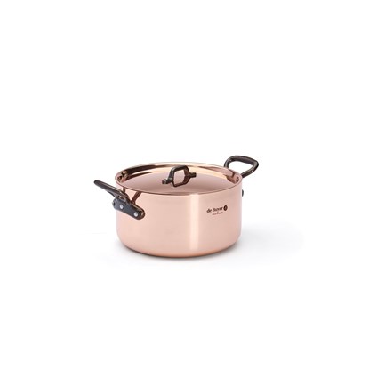 Měděný hrnec s poklicí de Buyer PRIMA MATERA P.20cm 3,3l tmavá rukojeť_5