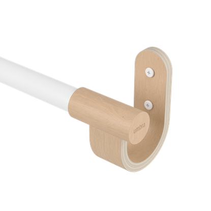 Garnýž Umbra BELLWOOD s dřevěnými koncovkami 107-305 cm bílá/přírodní_7