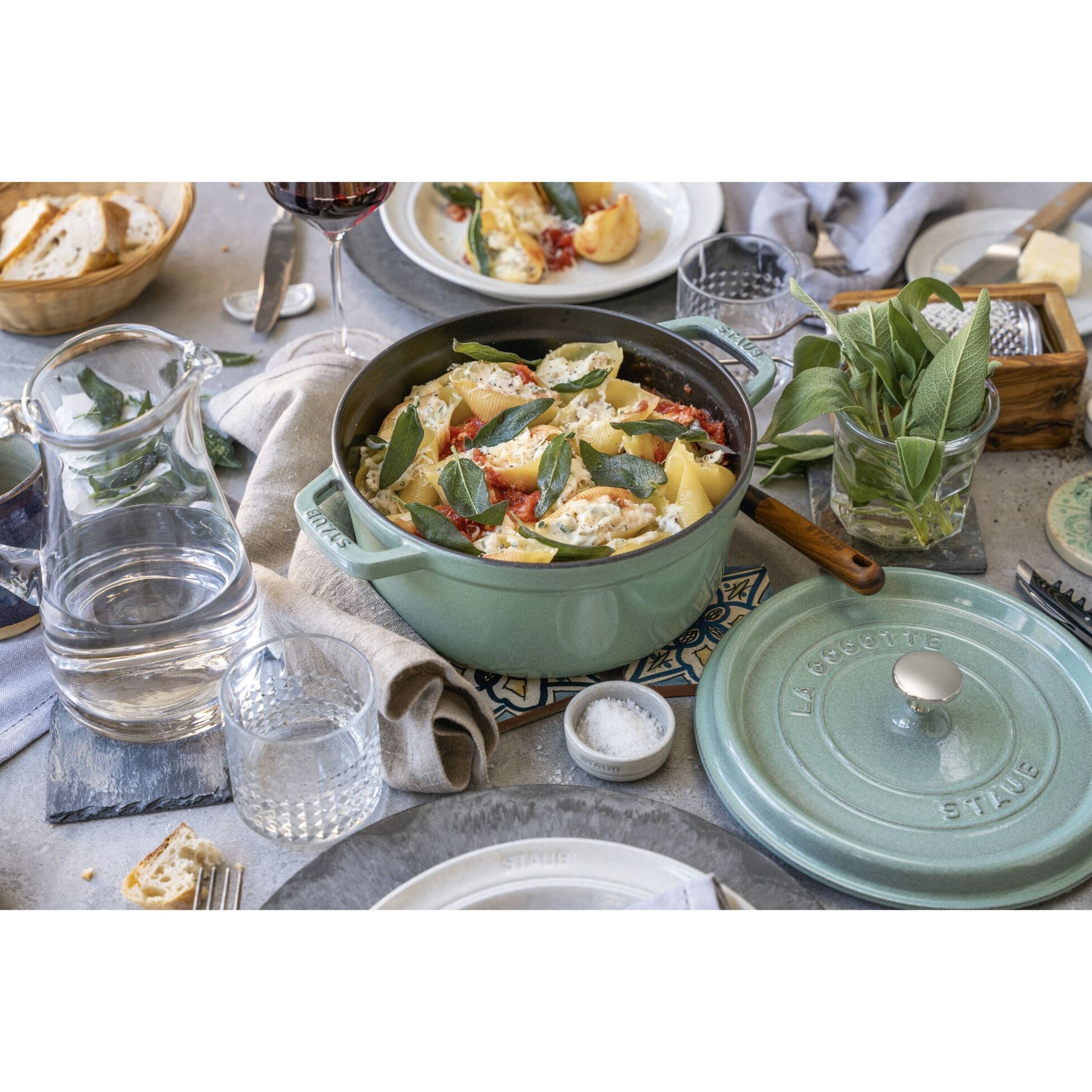 Hrnec STAUB kulatý 28 cm šalvějově zelený 6,7l_4