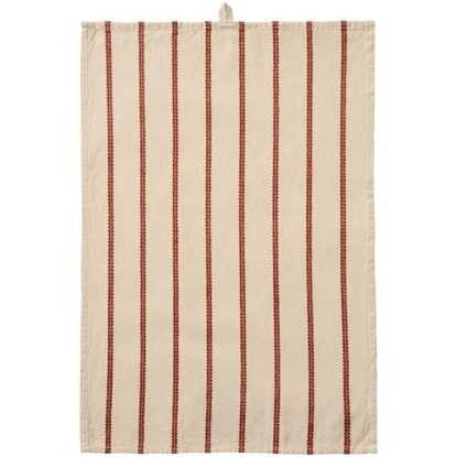 Kuchyňská utěrka Rebecca Ib Laursen 70x50 cm přírodní s tkaným rezatým pruhem_0