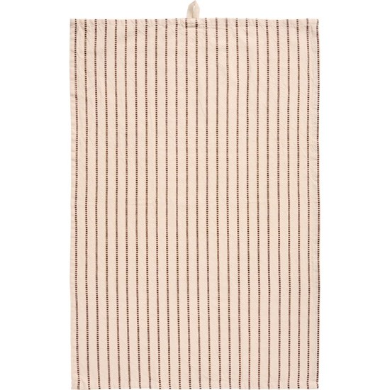 Kuchyňská utěrka Dixie Ib Laursen 70x50 cm přírodní s hnědými tkanými pruhy_1