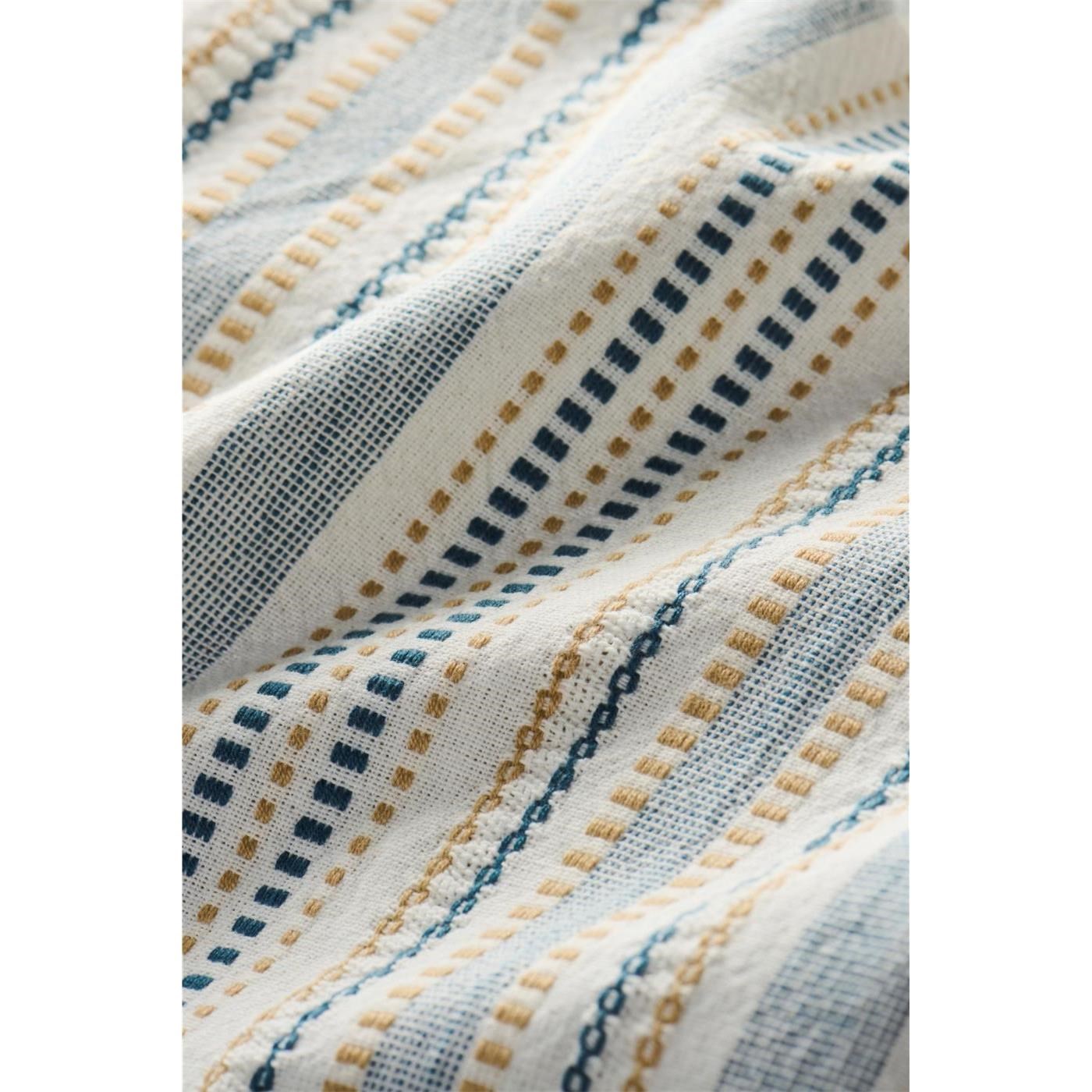 Kuchyňská utěrka Celine Ib Laursen 70x50 cm bílá s modro-béžovým tkaným vzorem_0