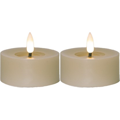 LED větší čajová svíčka FLAMME SET/2ks béžová_1