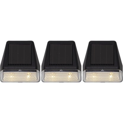 LED solární nástěnné osvětlení se senzorem soumraku WALLY MINI SET/3ks černé_0