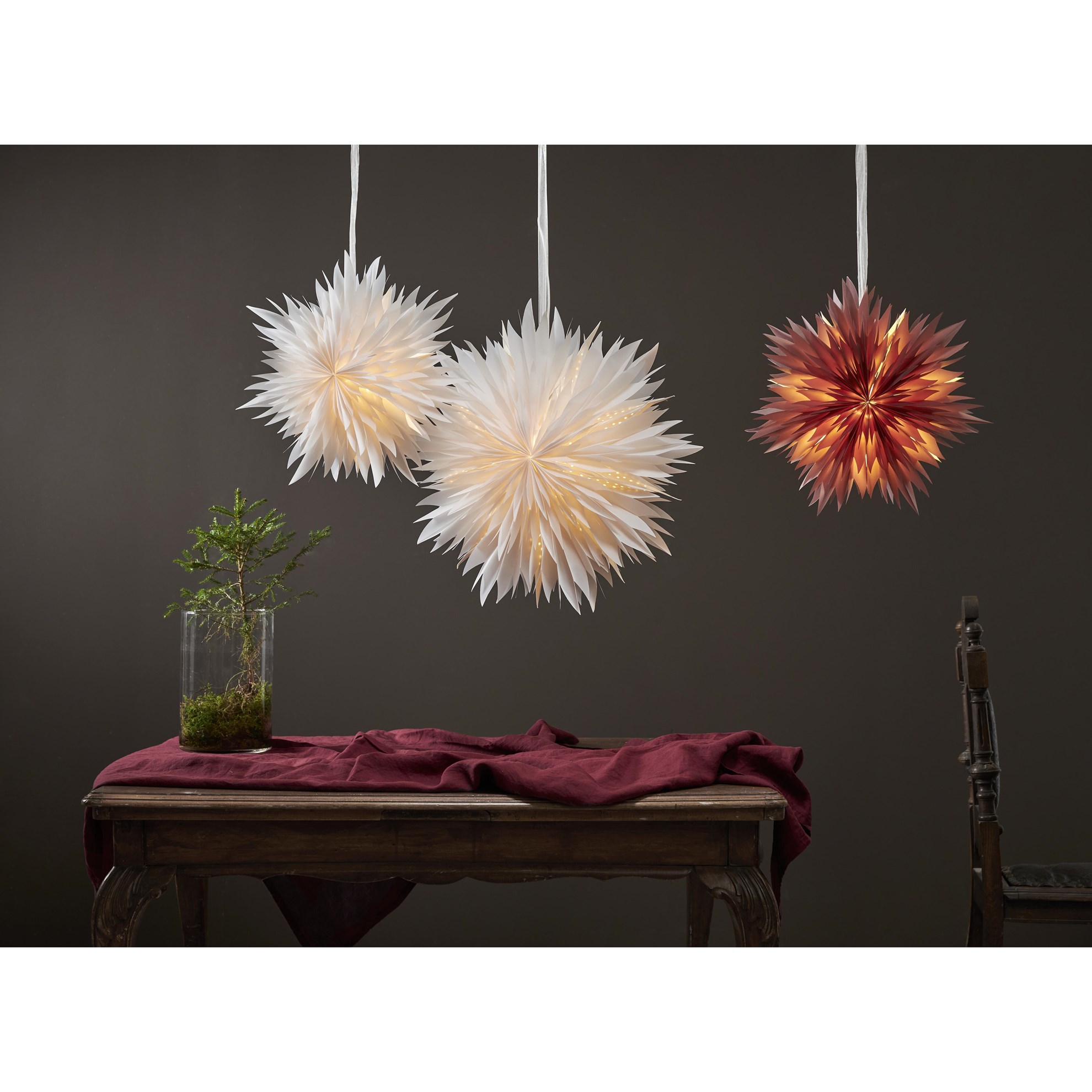 Papírová hvězda na zavěšení, P.45 cm, bílá, bez světelného zdroje (083-00)_1