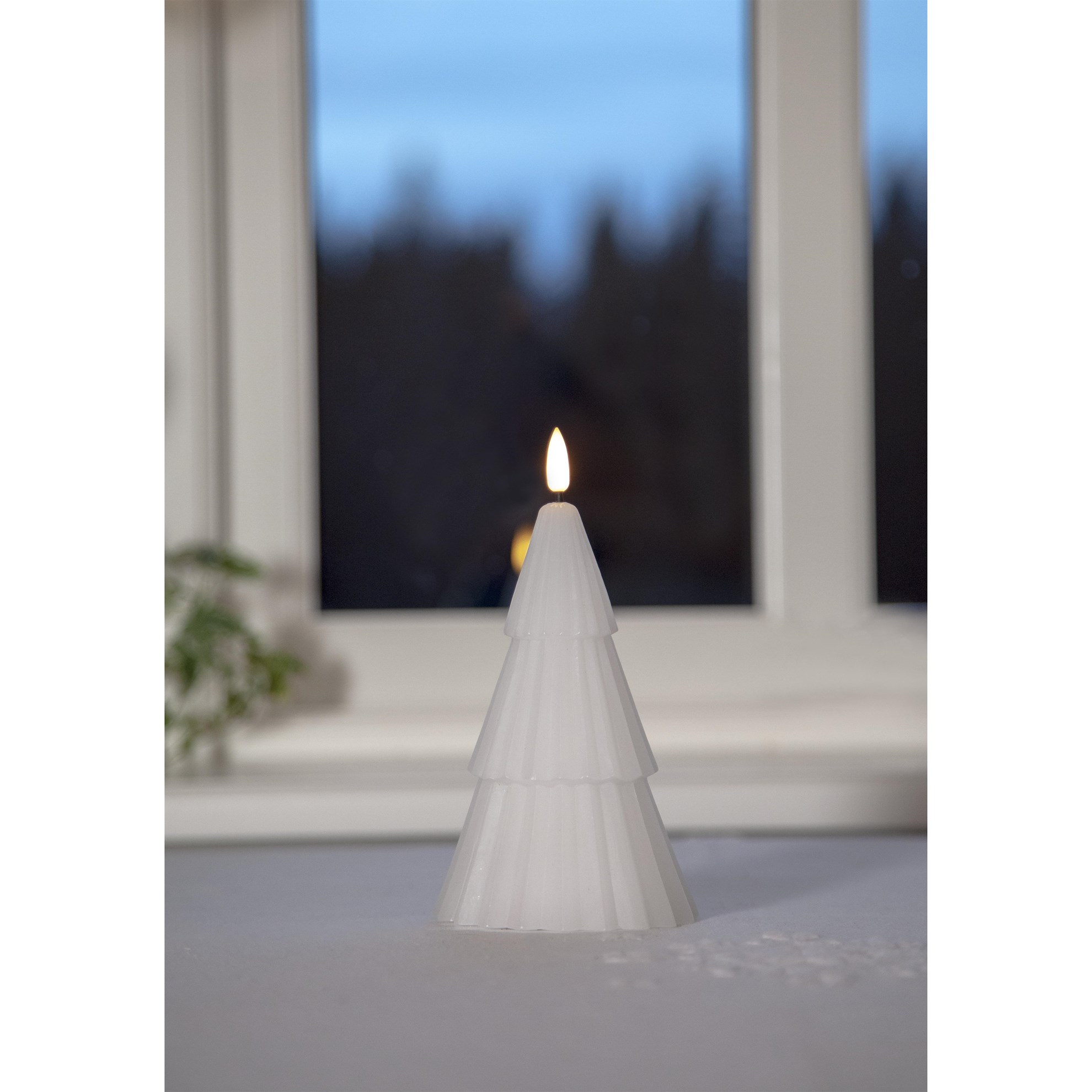 LED svíčka FLAMME GRANY V.18cm bílá_0