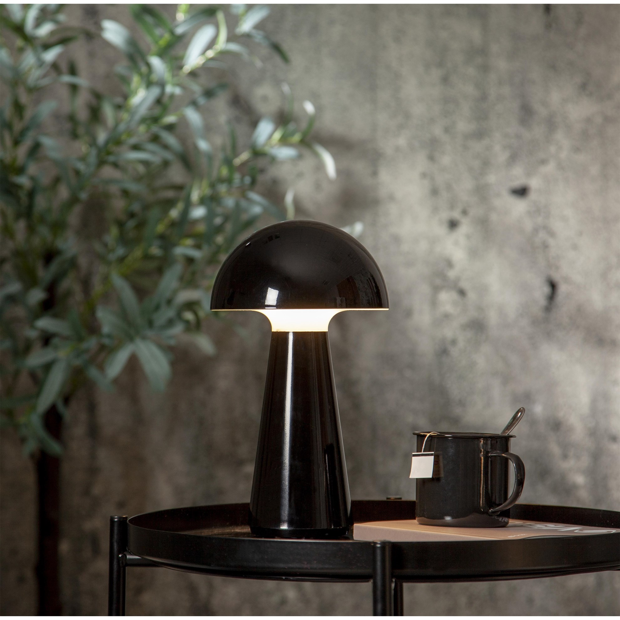 LED stolní lampa MUSHROOM V.28cm černá_0