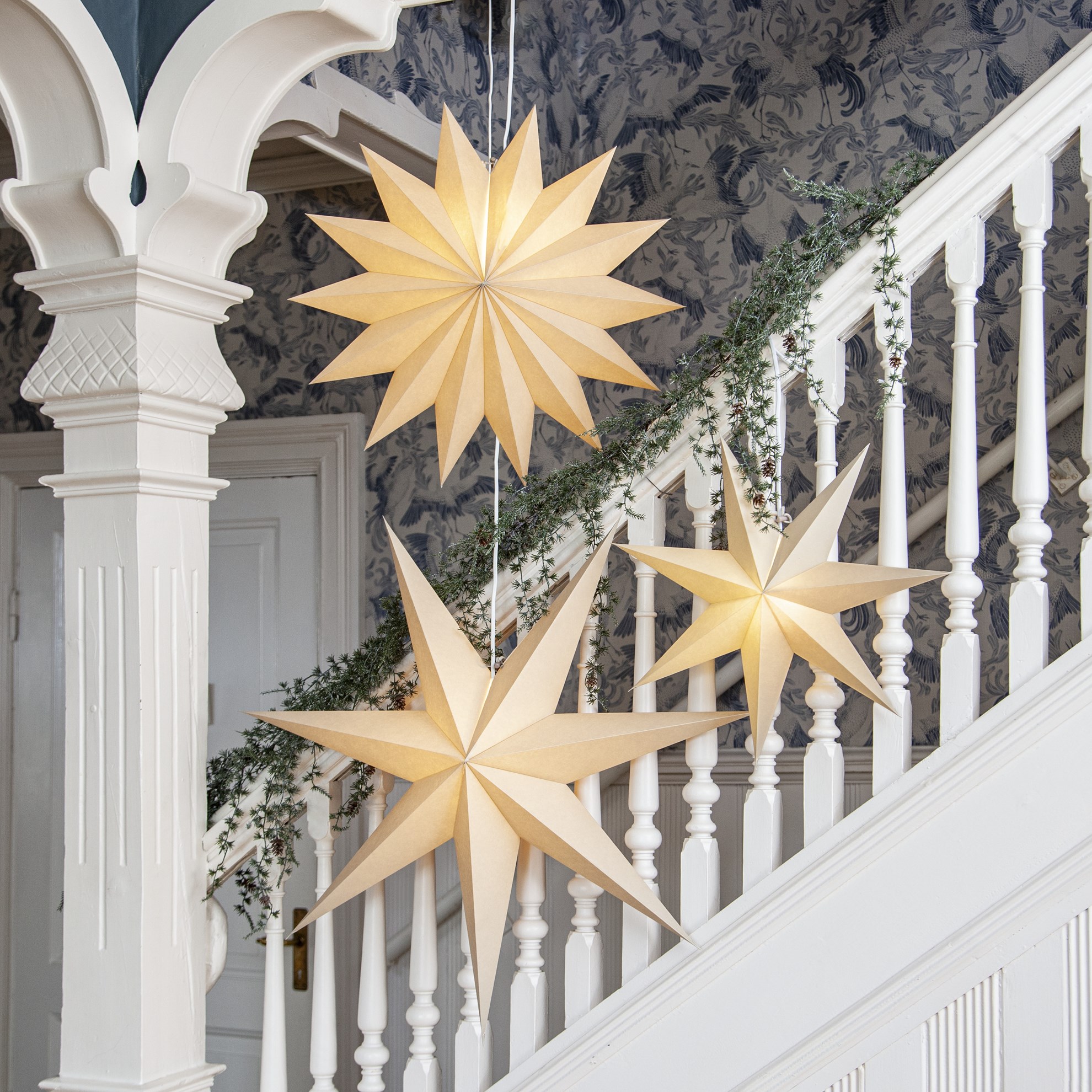 Papírová hvězda PLAIN P.75cm béžová, bez světelného zdroje_0