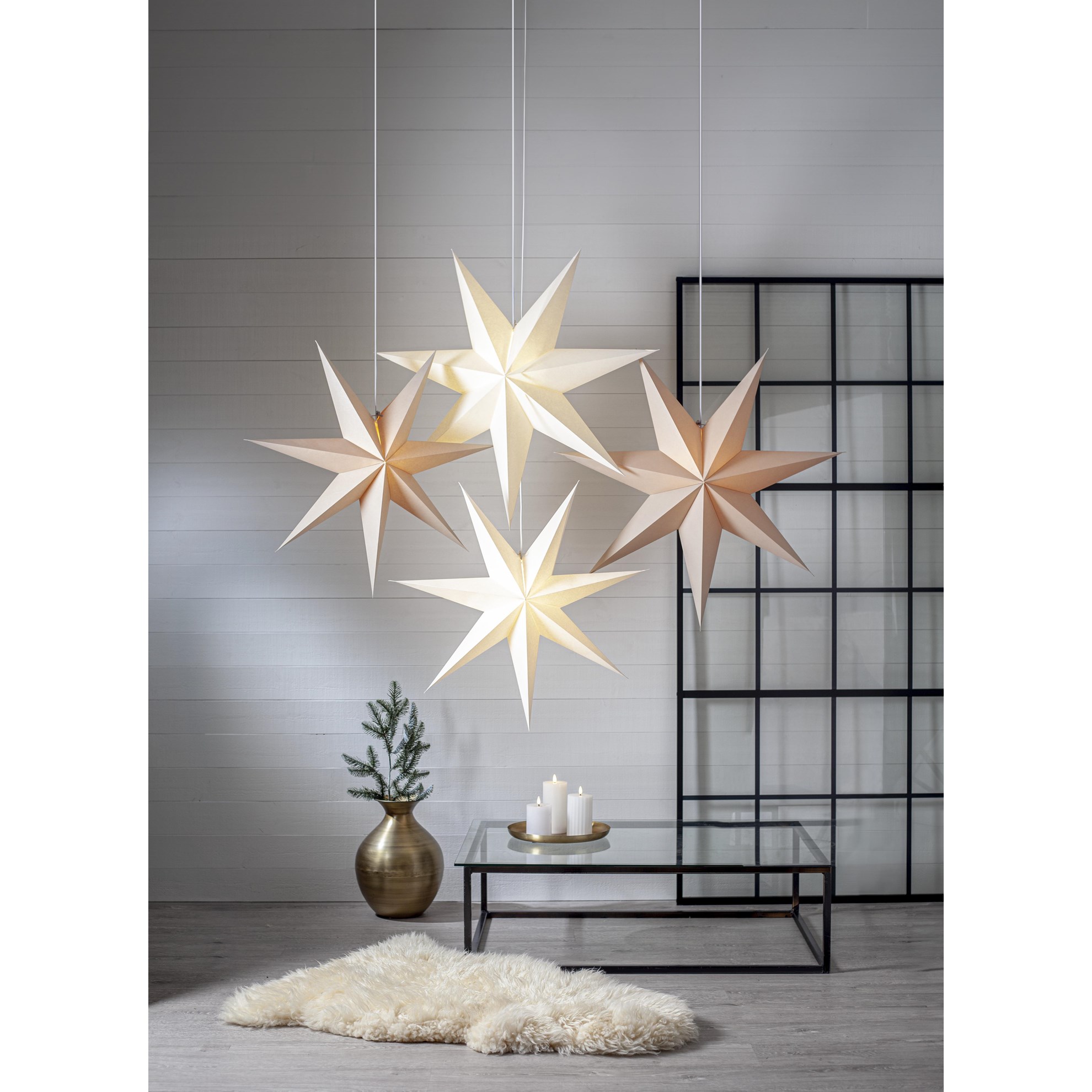 Papírová hvězda PLAIN P.75cm bílá, bez světelného zdroje_1