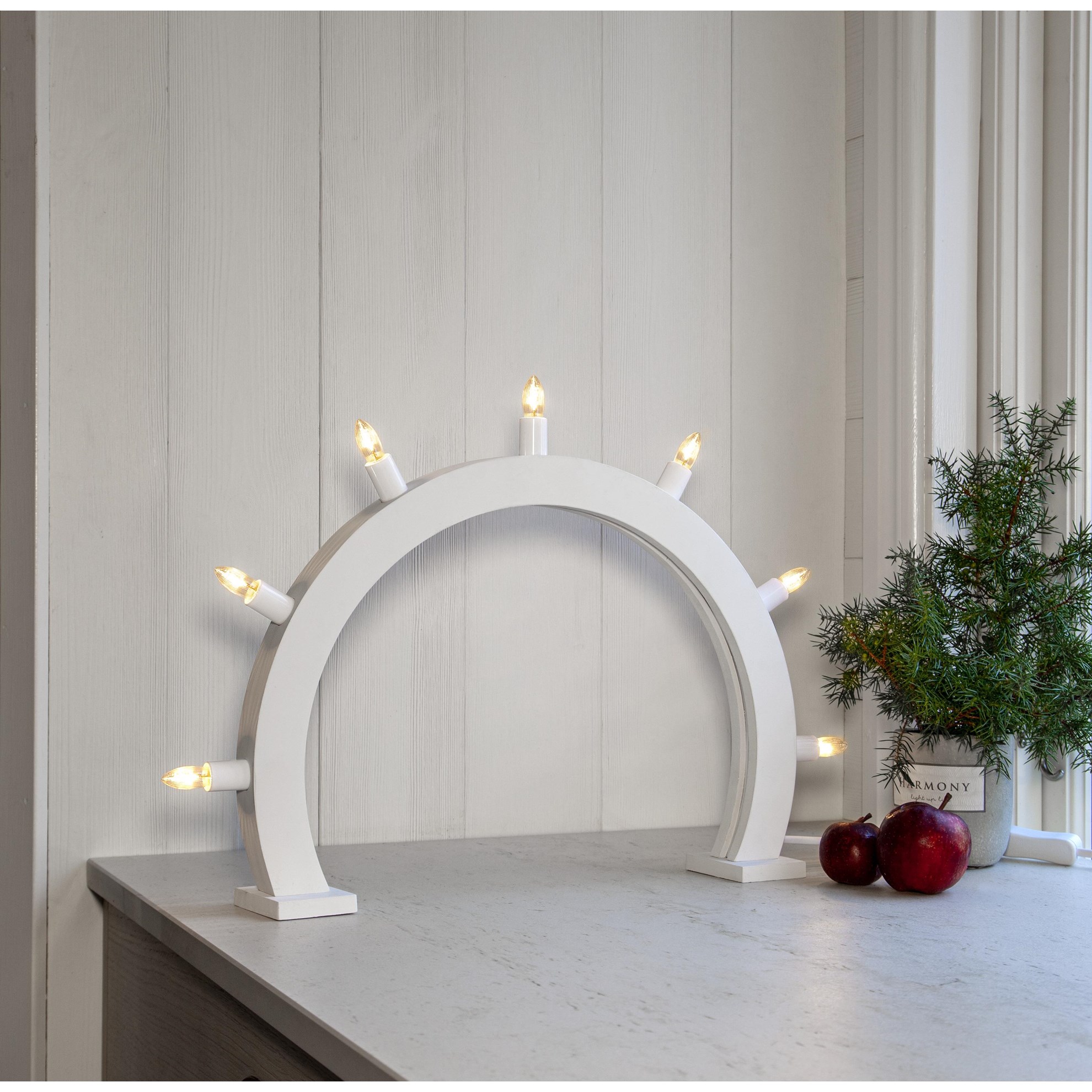 Adventní dřevěný svícen ve tvaru oblouku CRISP V.33 cm_1