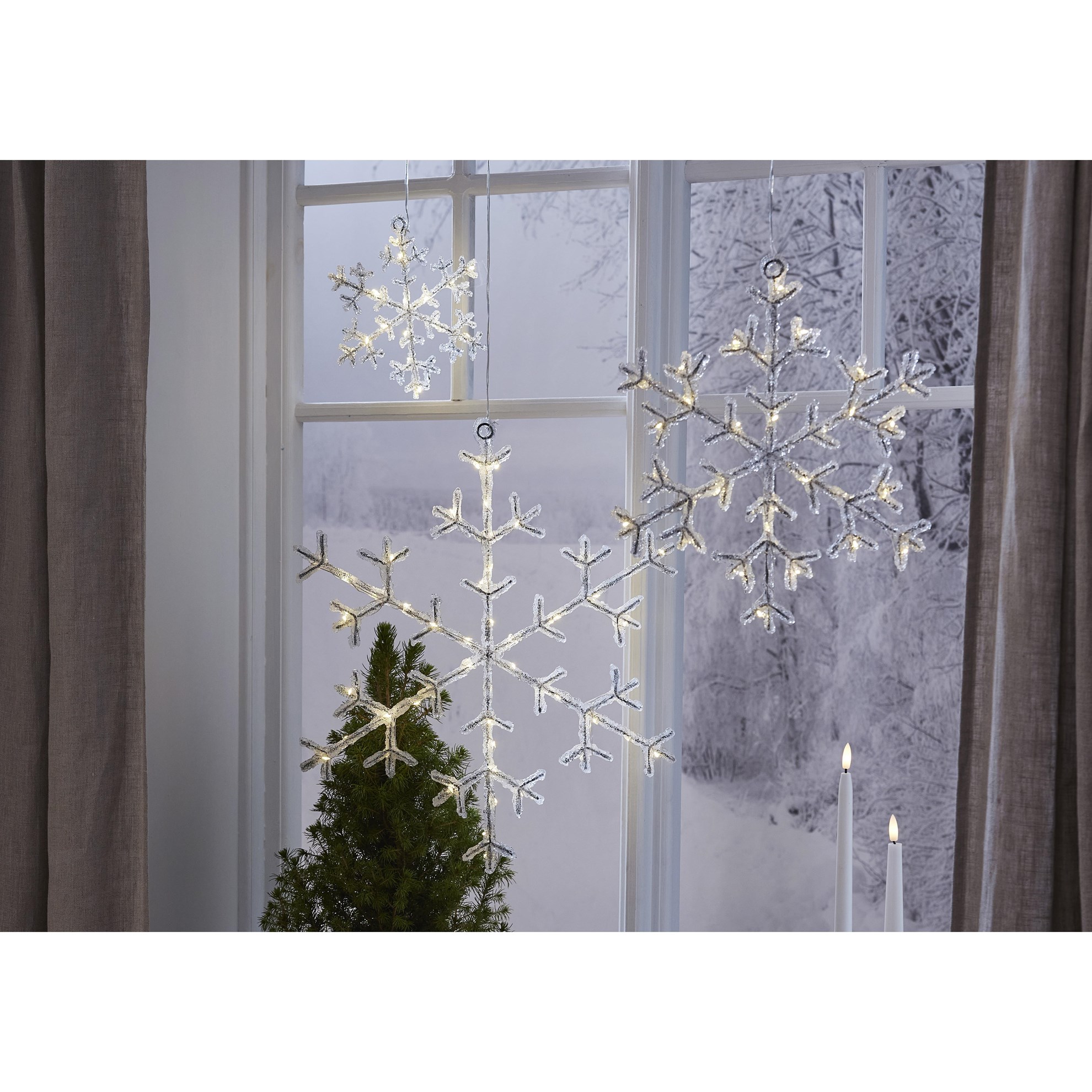 LED závěsná dekorace SNOWFLAKE ICY 30XLED V.30cm čirá_0