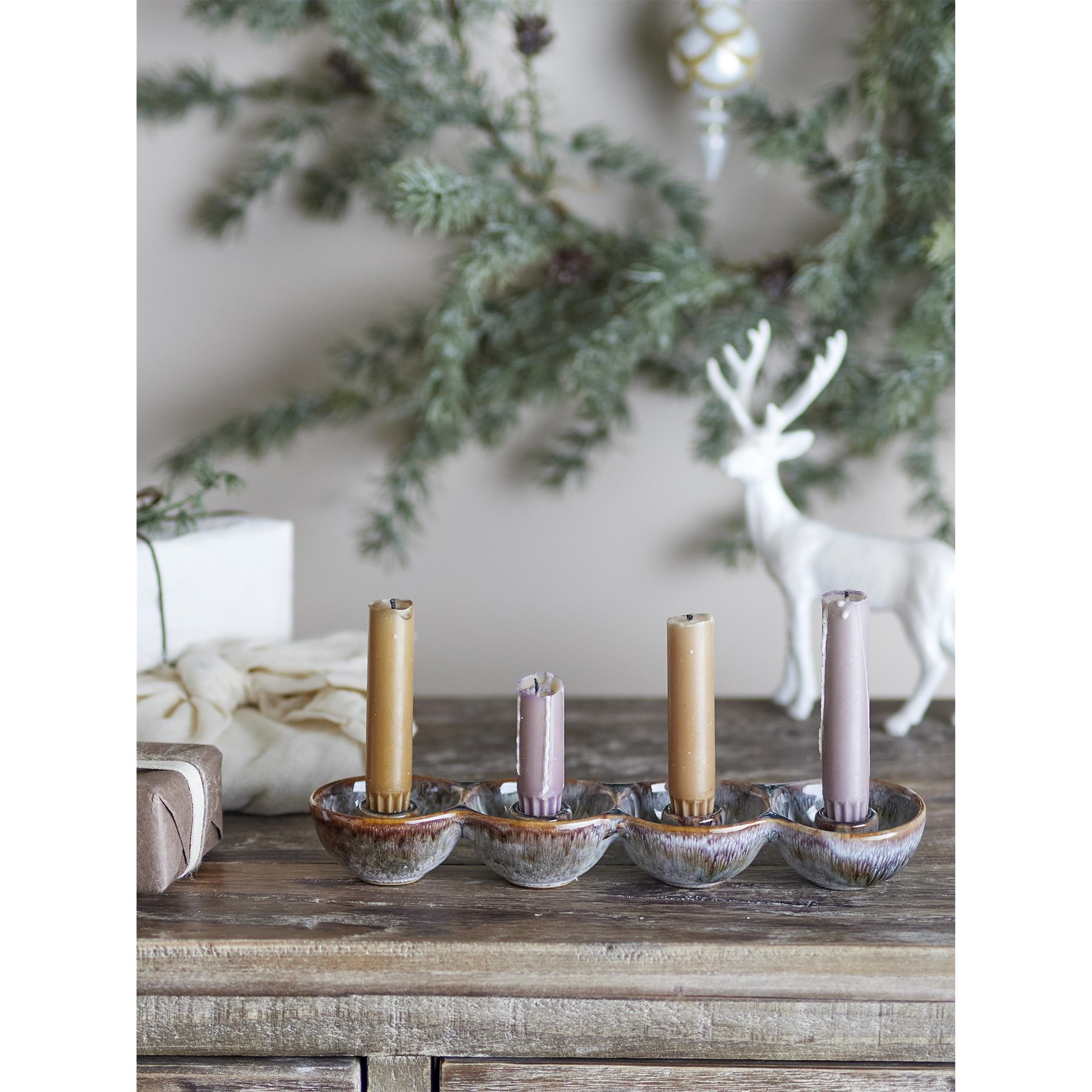 Kameninový adventní svícen KALIA D.30cm hnědý_2