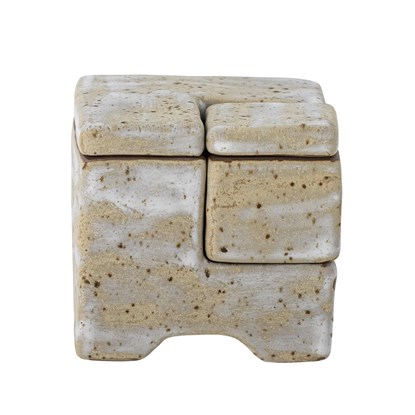 Dekorační kameninové mini boxy Madox 8x8 cm šedé_4