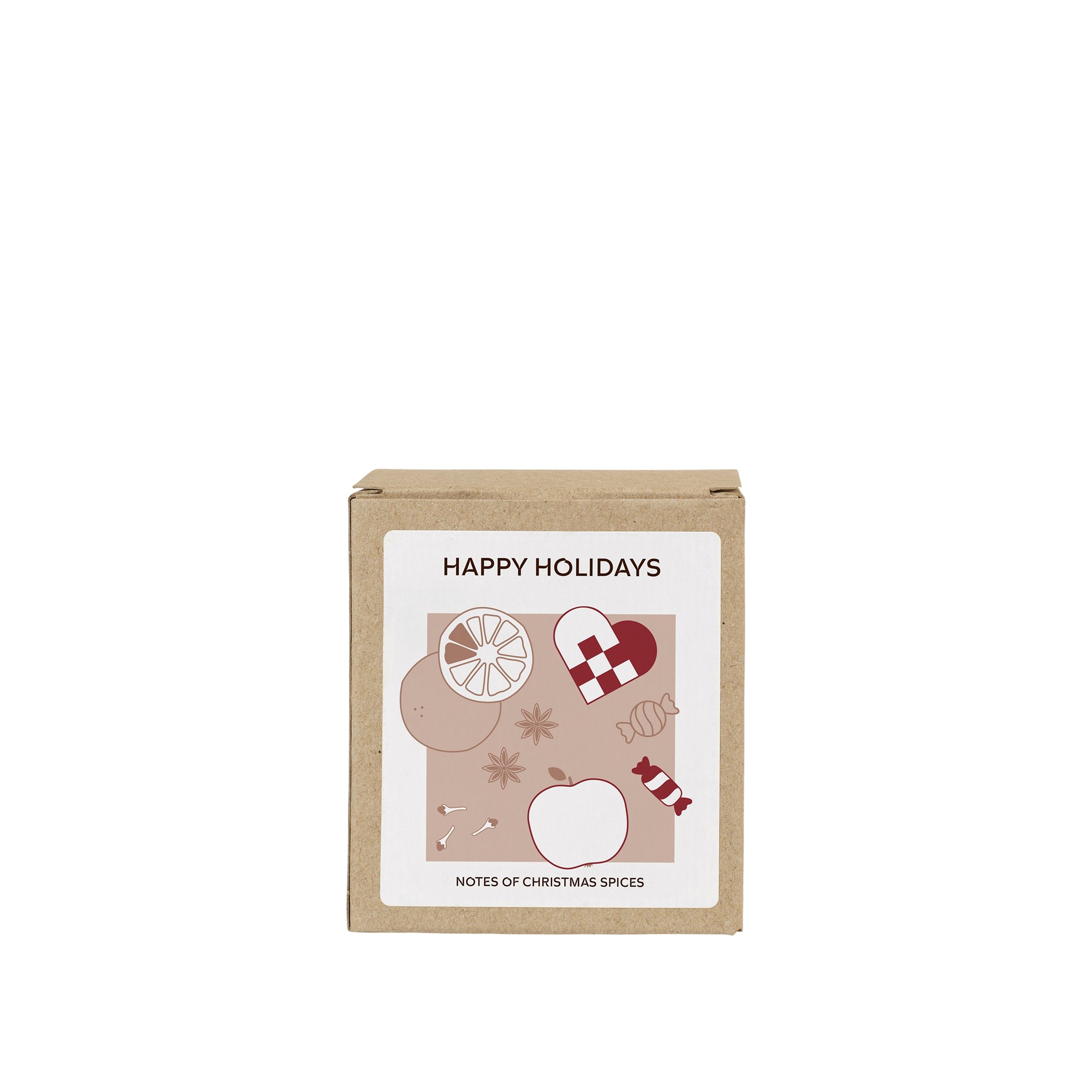 Vánoční svíčka Broste HAPPY HOLIDAYS V.8,3cm bílá_0