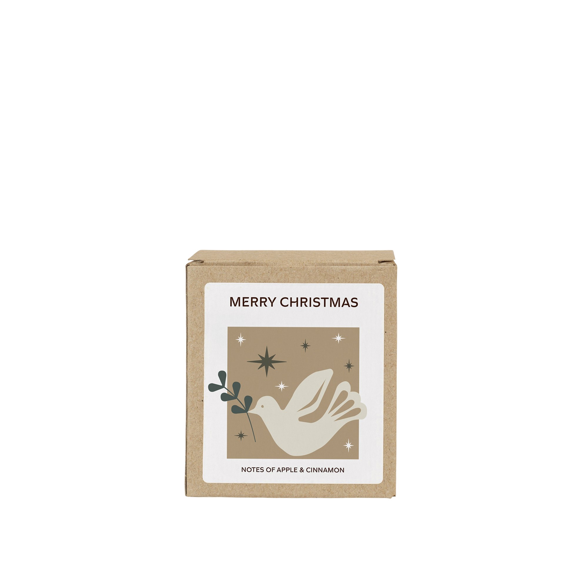 Vánoční svíčka Broste MERRY CHRISTMAS V.8,3cm bílá_0