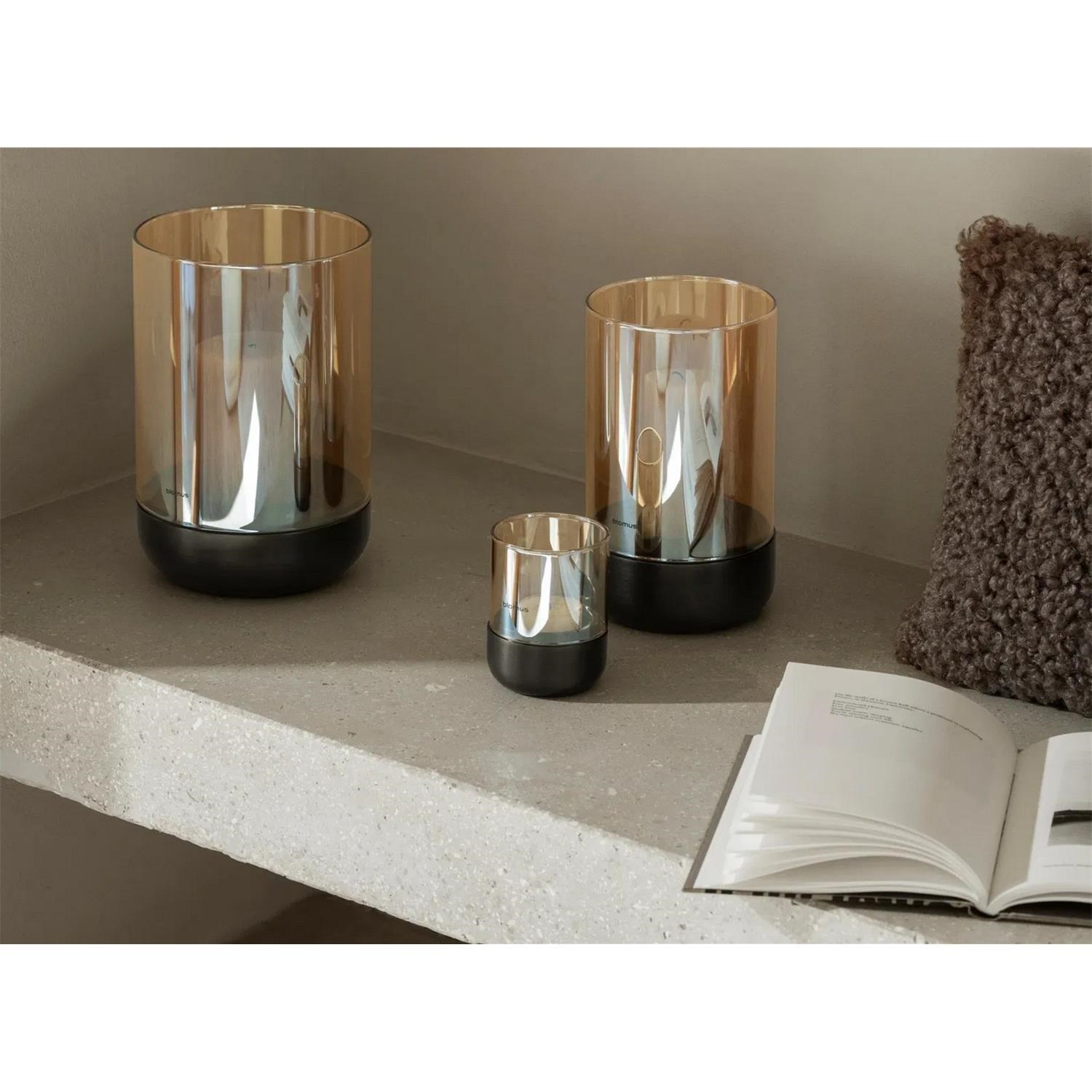 Nerezový svícen na čajovou svíčku Blomus CALMA V.9cm SET/2ks pálený kov_0