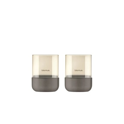 Nerezový svícen na čajovou svíčku Blomus CALMA V.9cm SET/2ks pálený kov_1