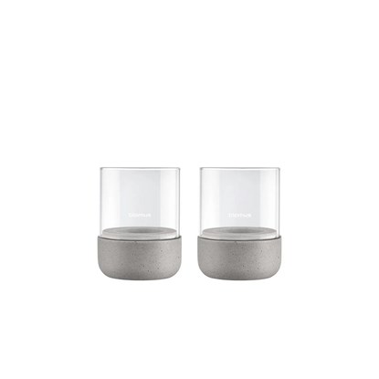 Svícen na čajovou svíčku Blomus CALMA V.9cm SET/2ks světle šedý_2