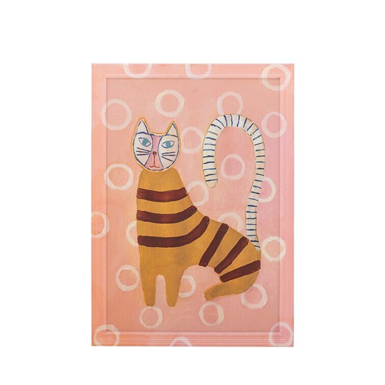 Obraz v růžovém rámu MISSY kočka 56x40cm růžový_2