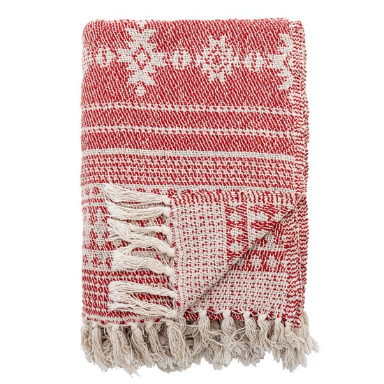 Pléd z recyklované bavlny OIA 160x130cm červený_3