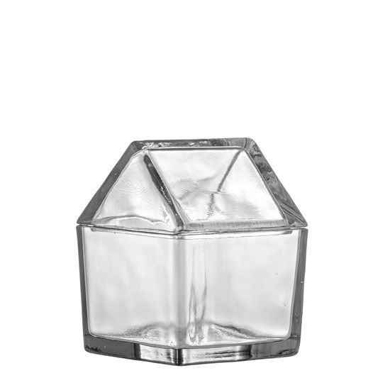 Skleněná dóza ve tvaru domečku ELIUS V.14cm_3