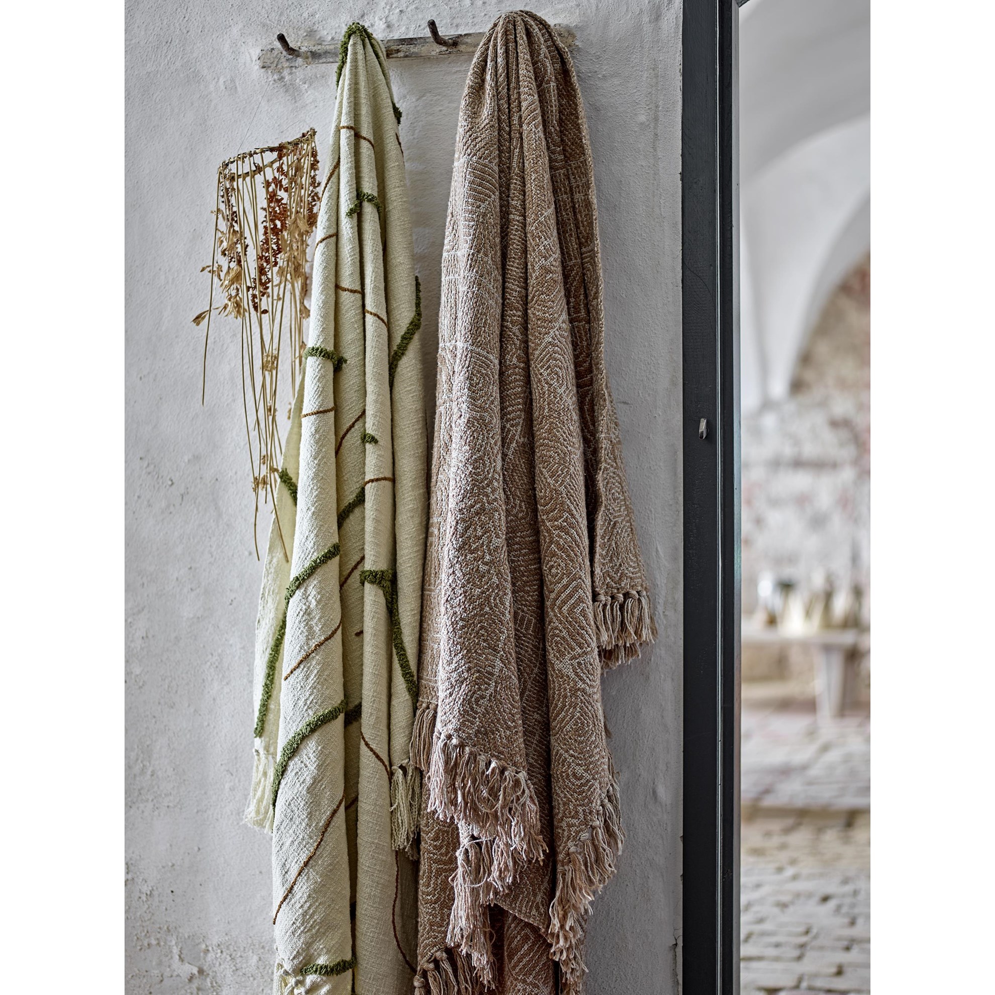 Pléd/přehoz z recyklované bavlny B490BRESSO 160x130cm hnědý_3