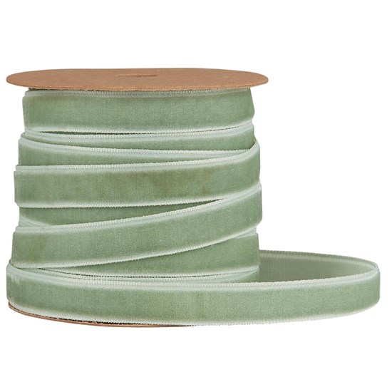 Sametová stuha na cívce Ib Laursen 10 m dusty green_0