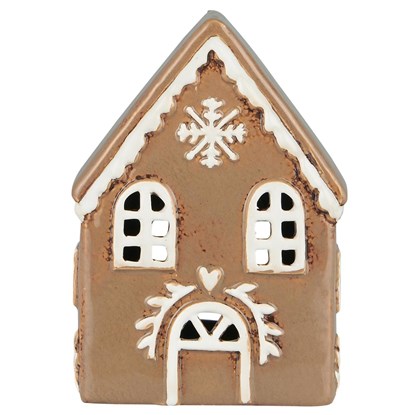 Domeček pro čajovou svíčku Ib Laursen vločka hnědý V.15,5 cm_0