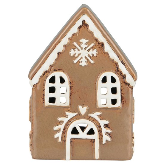 Domeček pro čajovou svíčku Ib Laursen vločka hnědý V.15,5 cm_0
