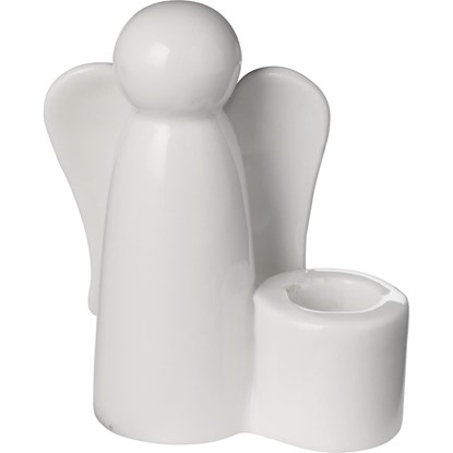 Svícen s dekorem anděla Ib Laursen V.7 cm bílý_0