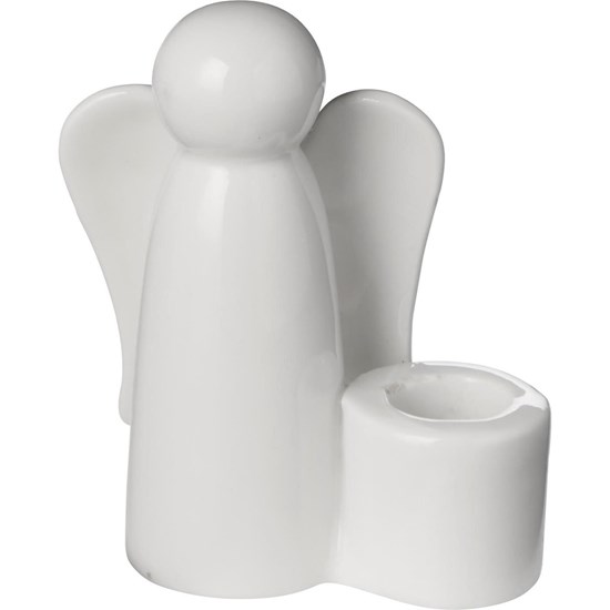 Svícen s dekorem anděla Ib Laursen V.7 cm bílý_0