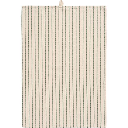 Kuchyňská utěrka Orla Ib Laursen 70x50 cm přírodní se zelenými tkanými pruhy_0