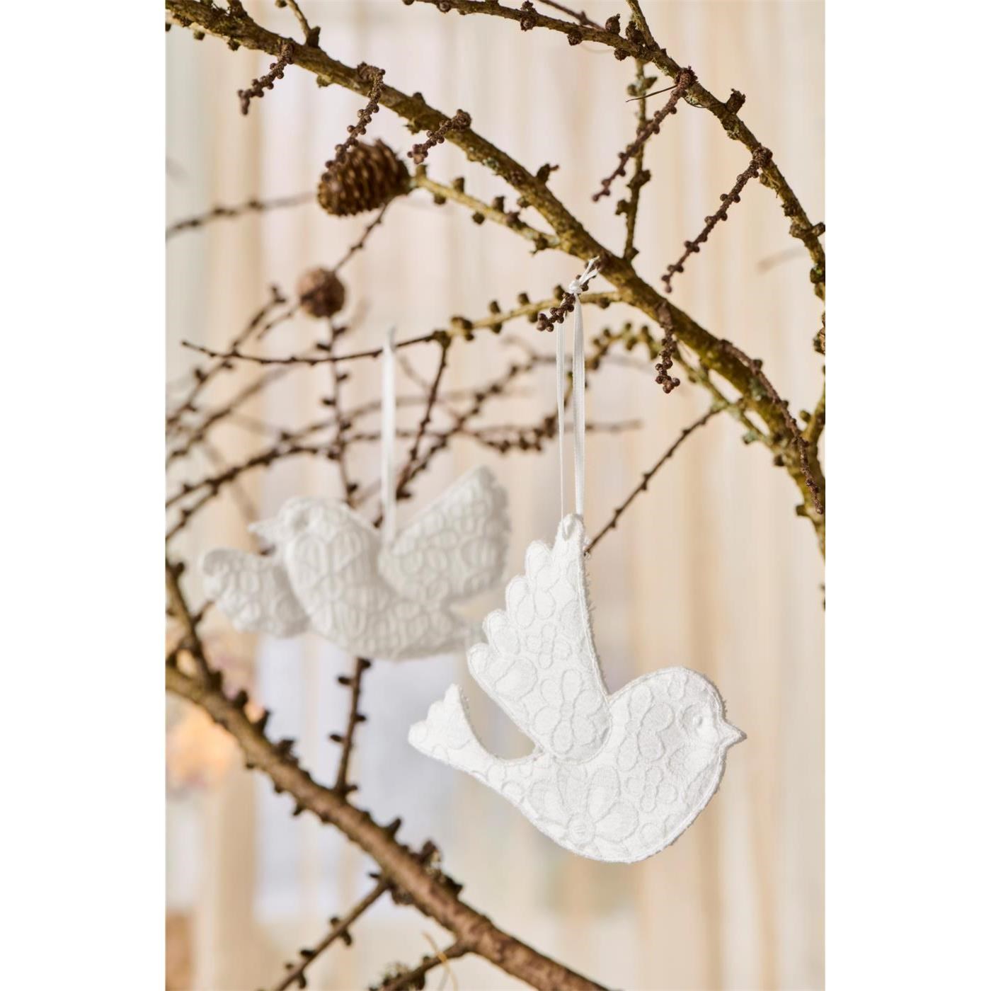 Látková ozdoba ptáček Ib Laursen s výšivkou SET/2 druhy_1