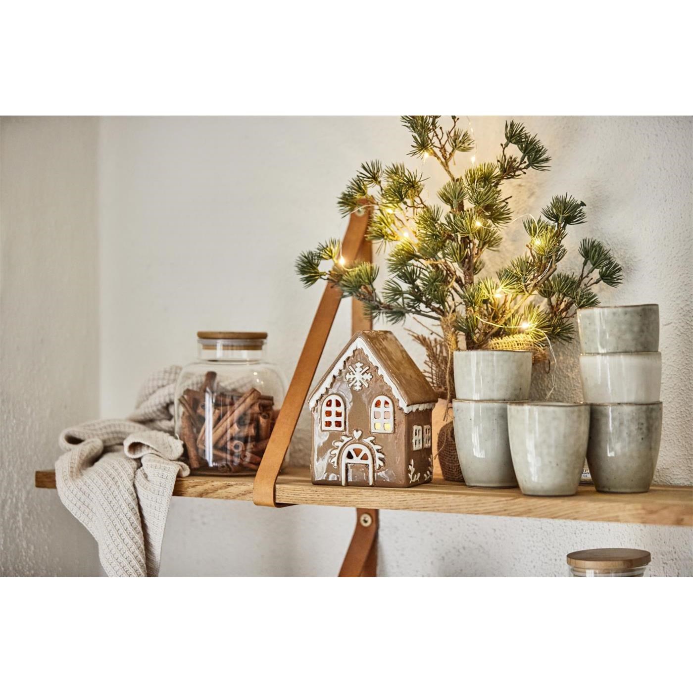 Domeček pro čajovou svíčku Ib Laursen vločka hnědý V.15,5 cm_2