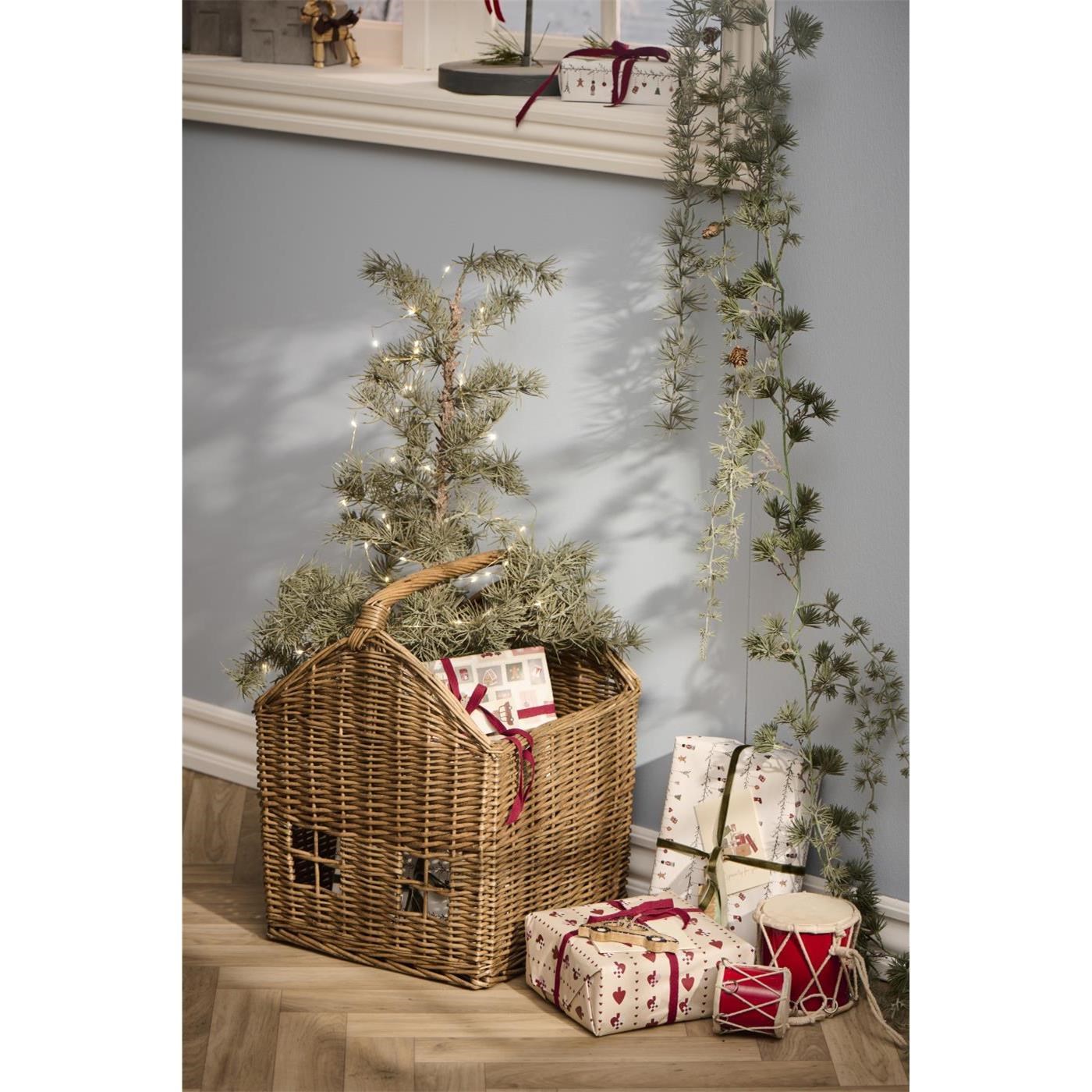 Proutěný košík domeček Ib Laursen V.40 cm přírodní_0