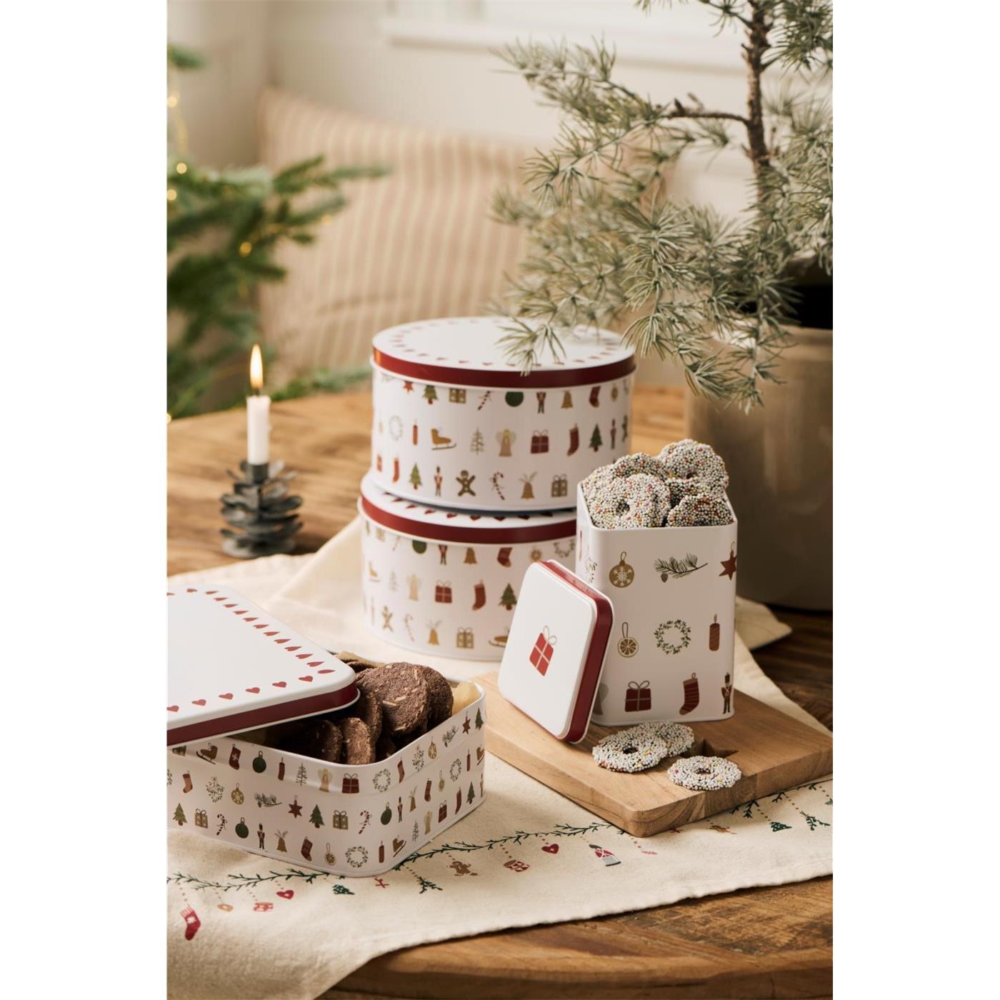 Dóza na cukroví/sušenky Ib Laursen 22x14 cm vánoční potisk_0