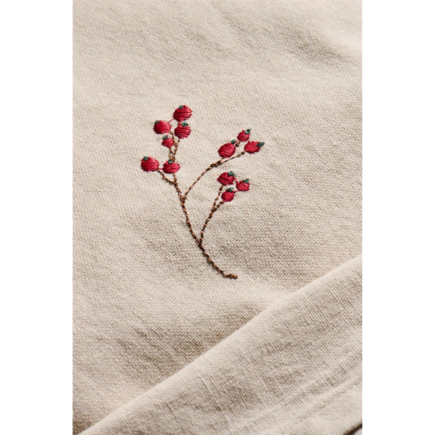 Bavlněný středový pás s výšivkou Tradition Ib Laursen 160x30 cm béžový_1