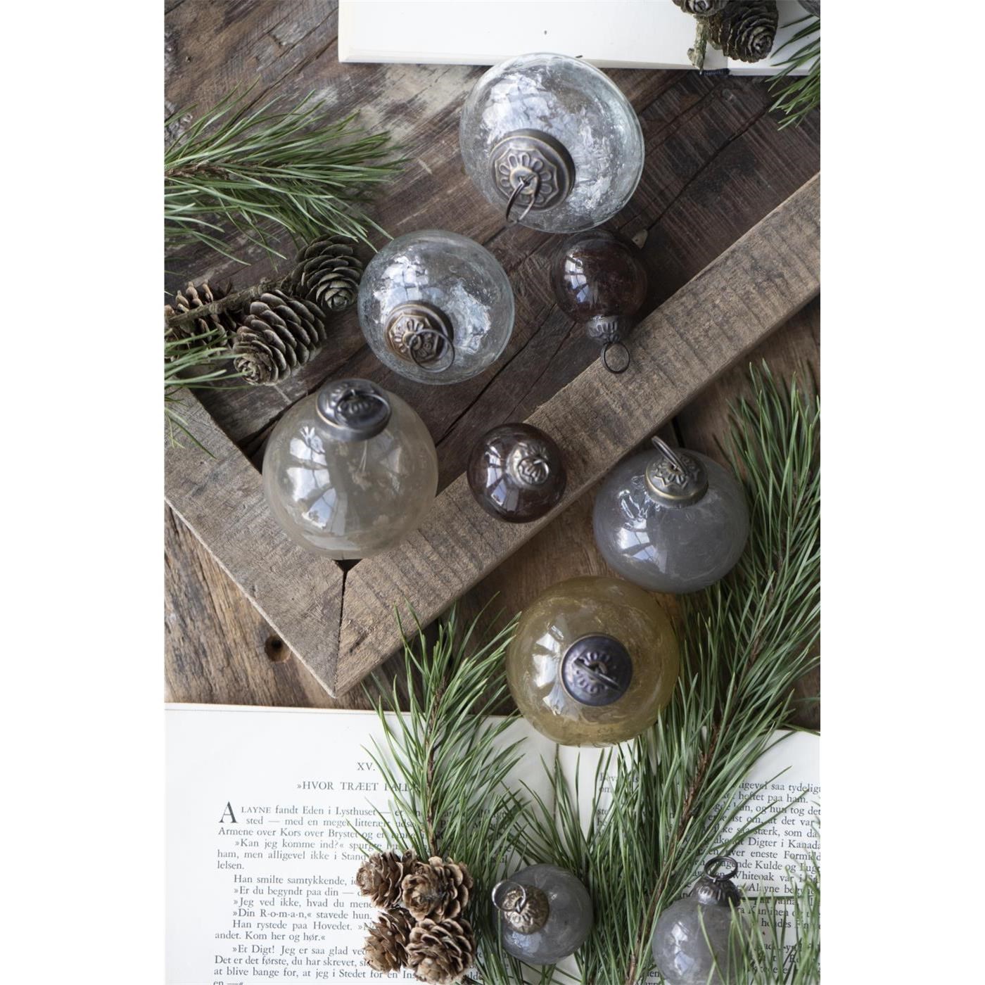 Skleněná vánoční ozdoba Ib Laursen P.8 cm medová_1