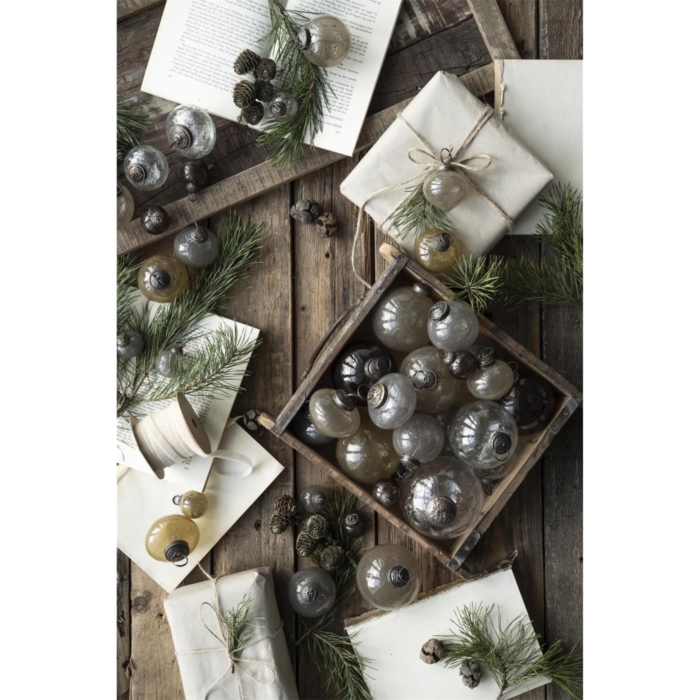 Skleněná vánoční ozdoba Ib Laursen P.8 cm šedá_0