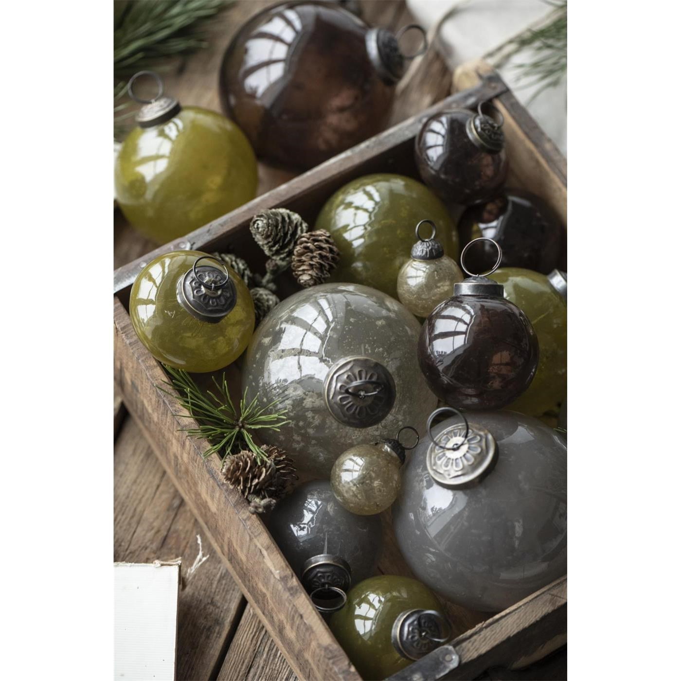 Skleněná vánoční ozdoba Ib Laursen P.9,5 cm moka_0