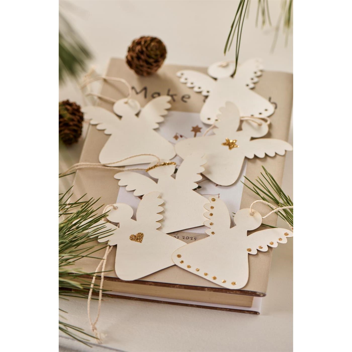 Papírové vánoční ozdoby anděl Ib Laursen SET/6ks bílé_0