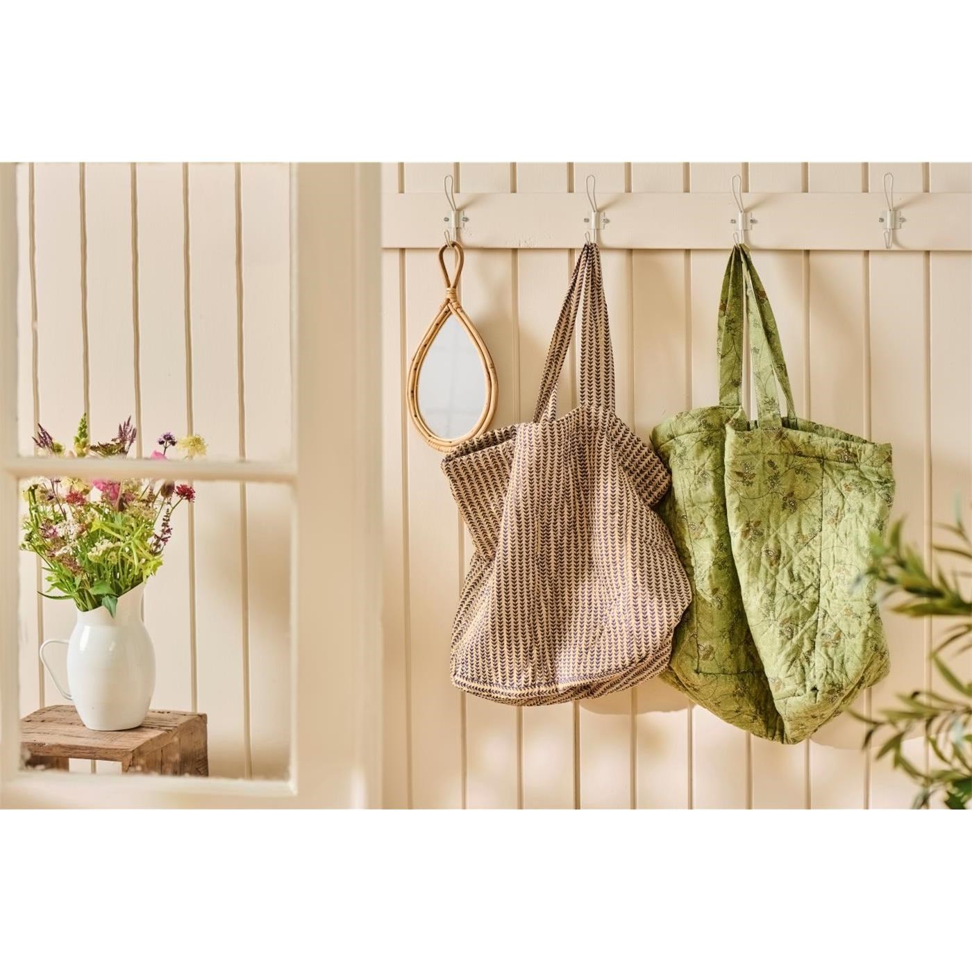 Prošívaná taška Ib Laursen s tm.modrými stonky_1