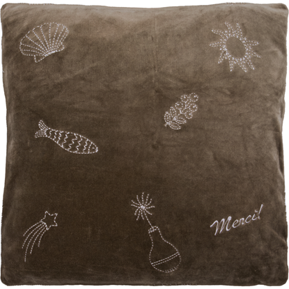 Sametový povlak na polštář House Doctor PLAY 50x50cm hnědý_4