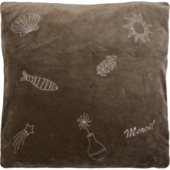 Sametový povlak na polštář House Doctor PLAY 50x50cm hnědý_4
