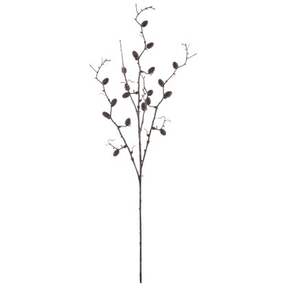 Umělá větvička se šiškami 86cm hnědá_1